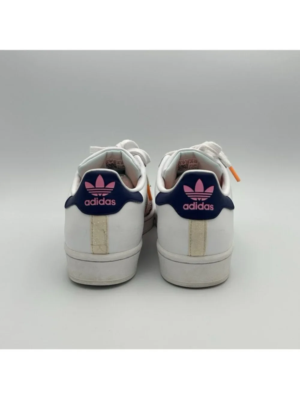 Adidas Superstar Sneakers Women’s White Orange Size 8.5 Shoes GW9783